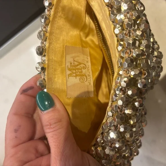 Vintage Walborg Gold Beaded Evening Bag - Picture 2 of 6